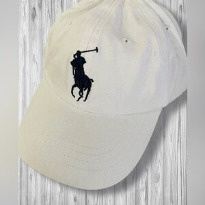 Polo by Ralph Lauren White and Black Hat Classic Design